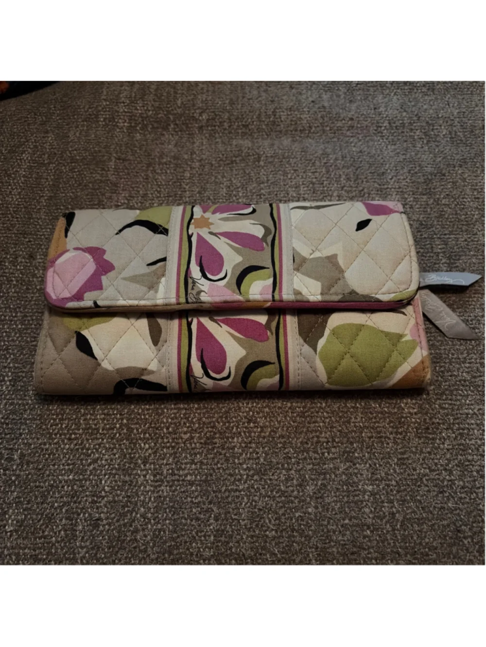 Women's Vera Bradley Quilted Floral Wallet One Size Beige Pink